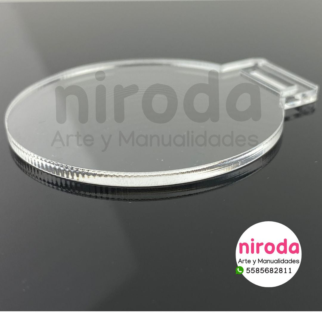 Medalla De Acrílico Transparente De 3mm de Grosor y 8cm de Diametro