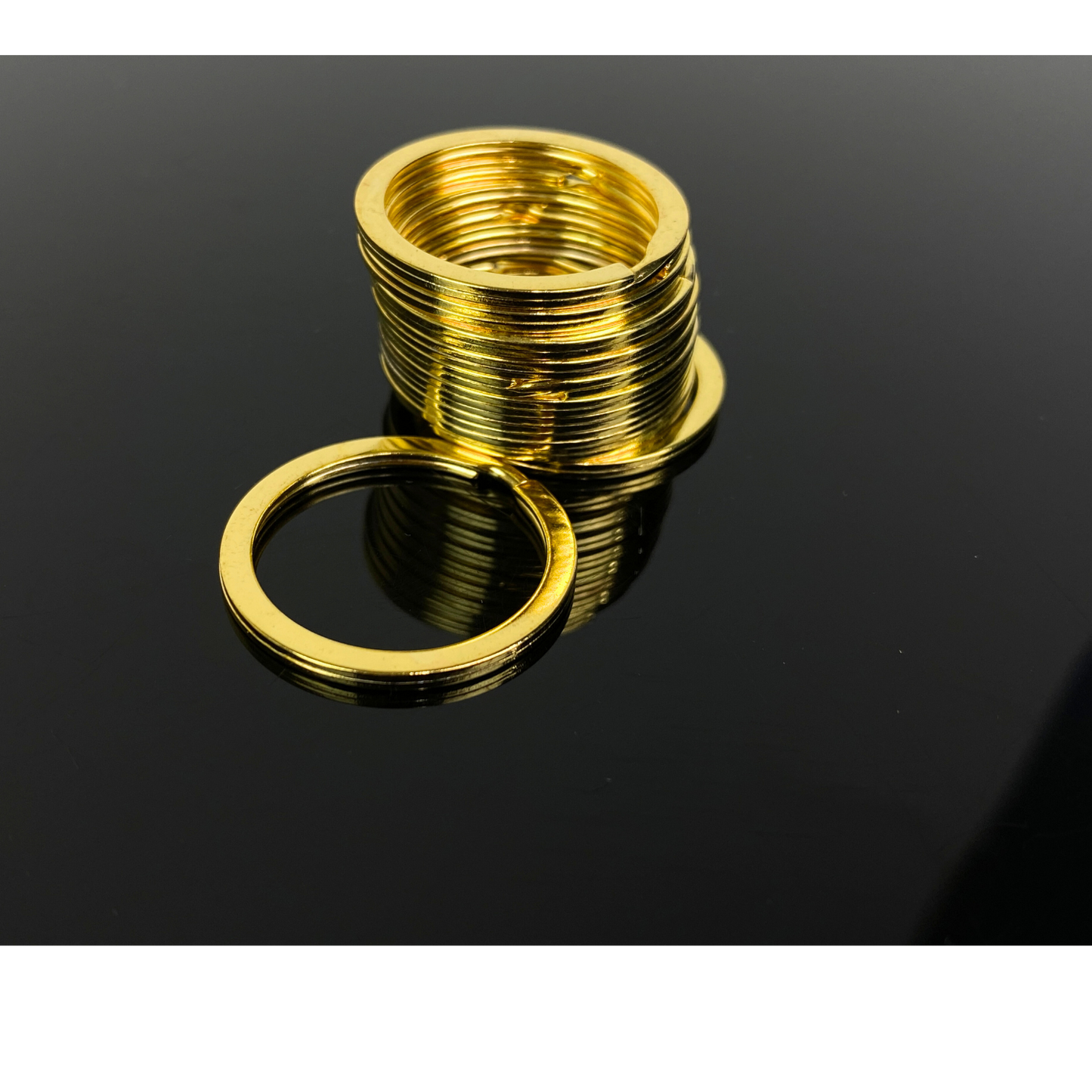 Argollas Para Llavero Sin Cadena 2.5cm Doradas Planas Finas