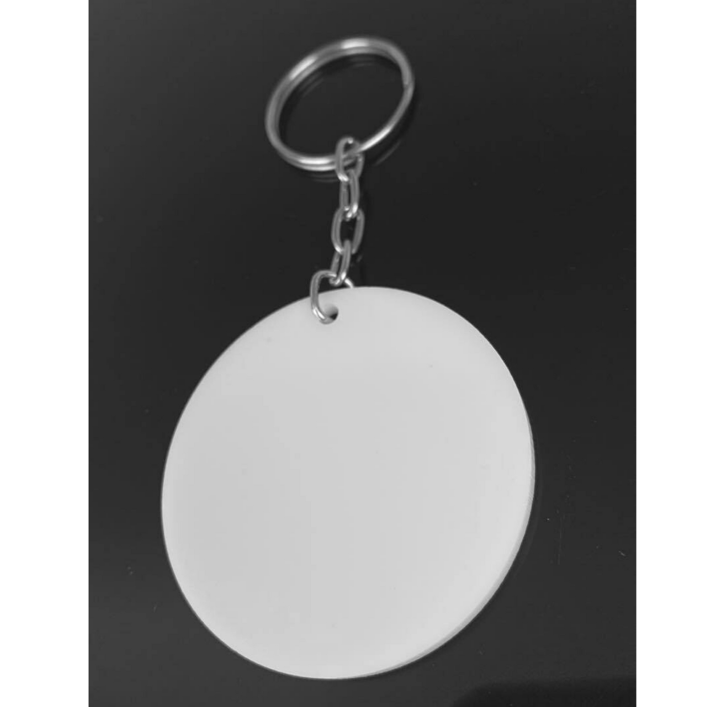 Llavero Circulo de Acrilico Blanco Para Sublimar y Sublimacion de 3mm de Grosor y 5cm de Diametro