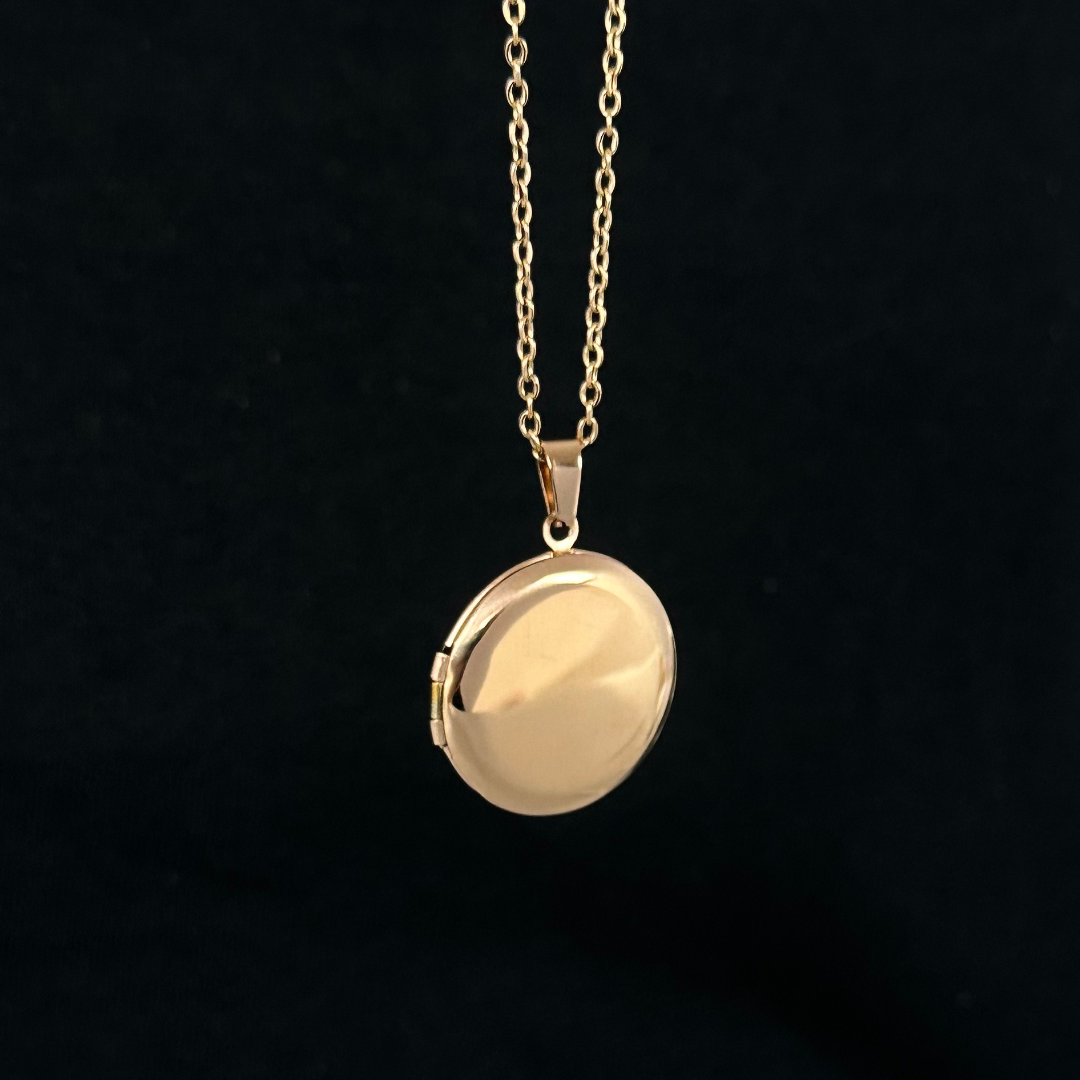 Collar Con Dije de Relicario De Acero Inoxidable Oro Rosa