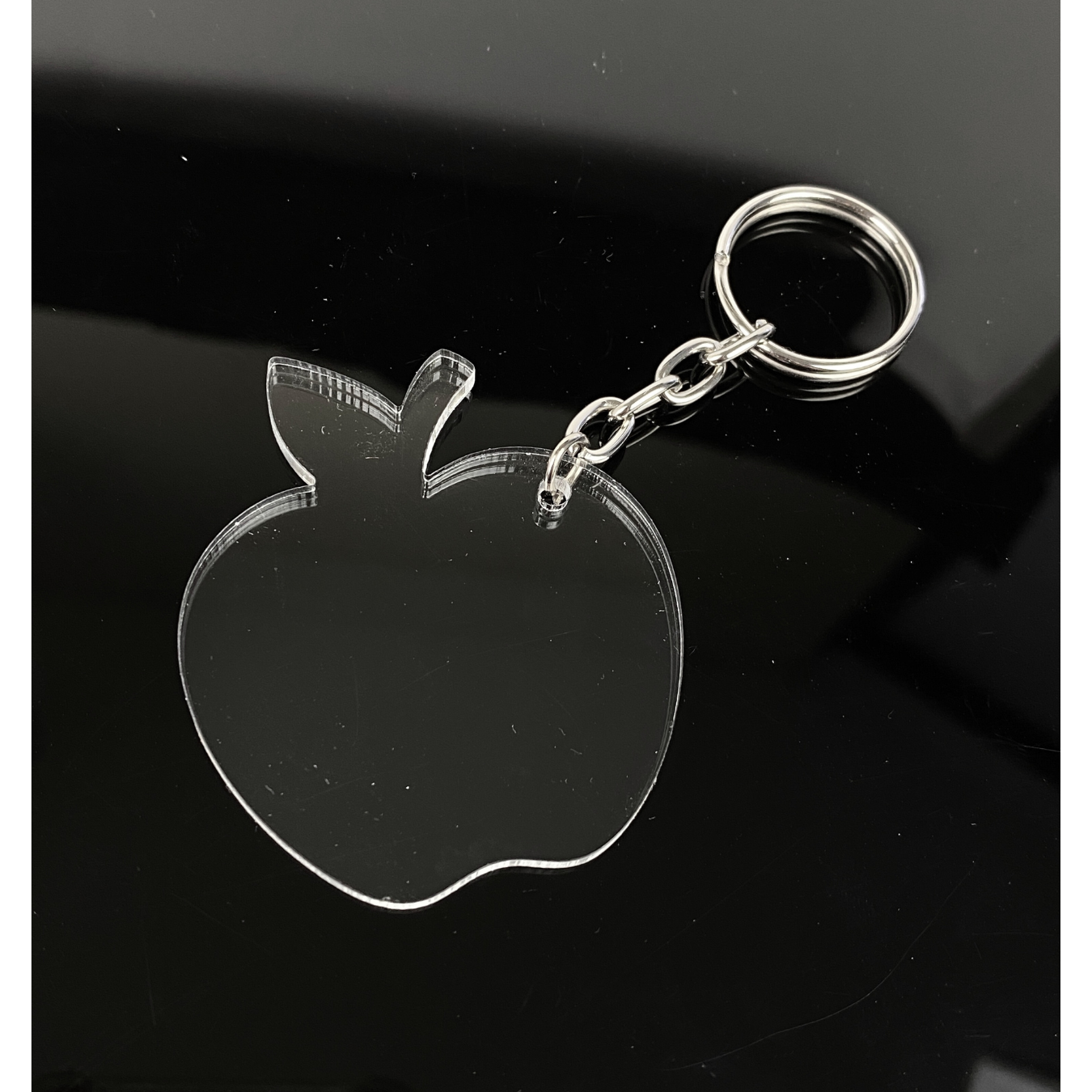 Llavero de Acrilico Transparente 3mm Manzana Dia del Maestro 6x5cm