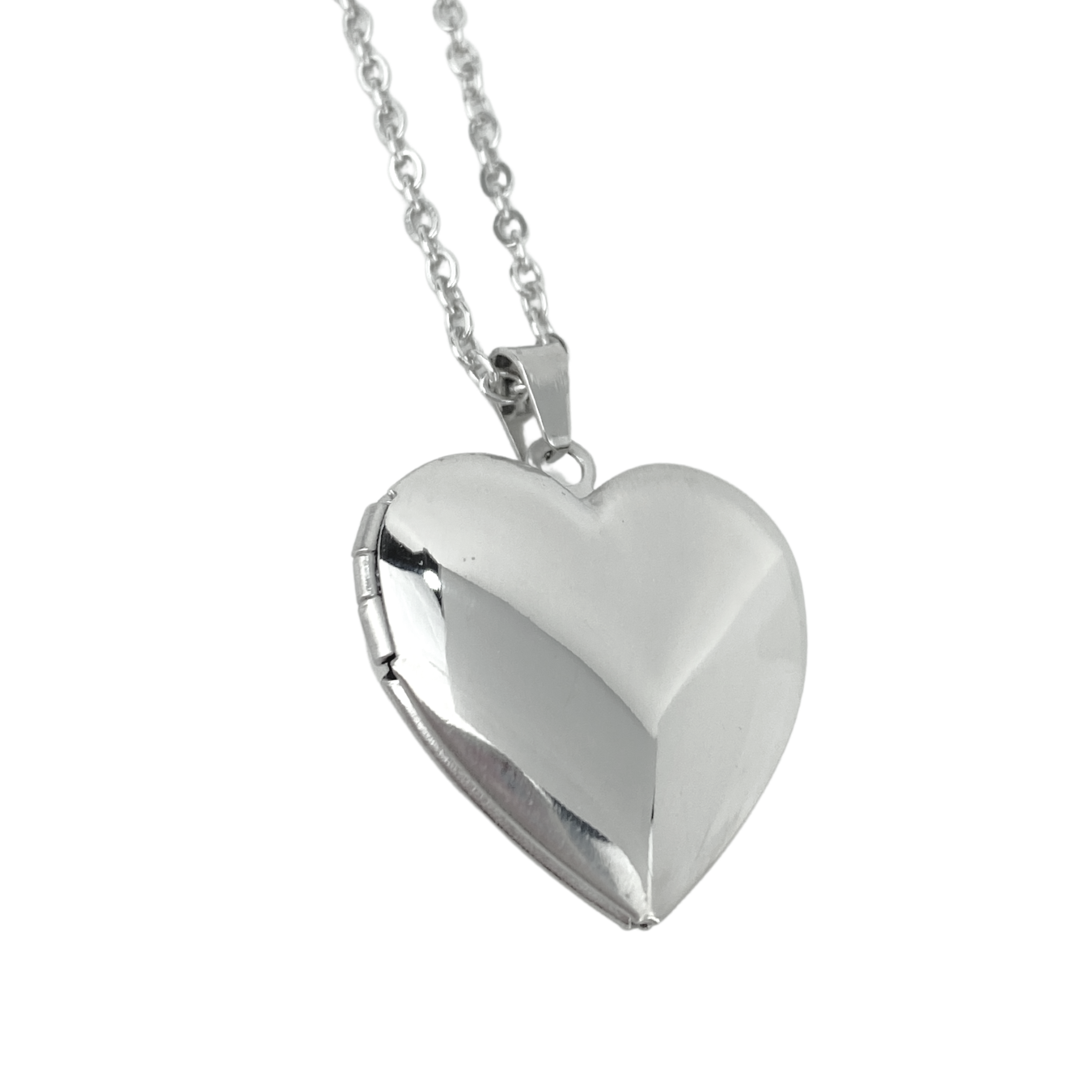 Relicario En Forma de Corazón de Acero Inoxidable
