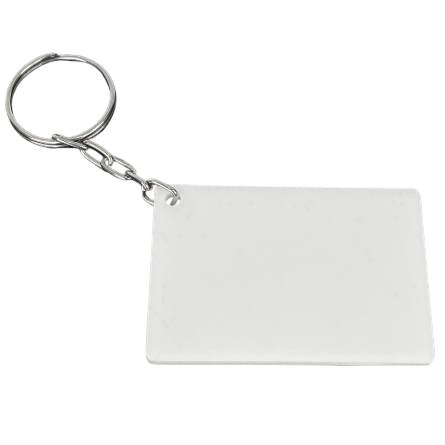 Llavero de Acrilico Blanco Rectangulo 6x4cm