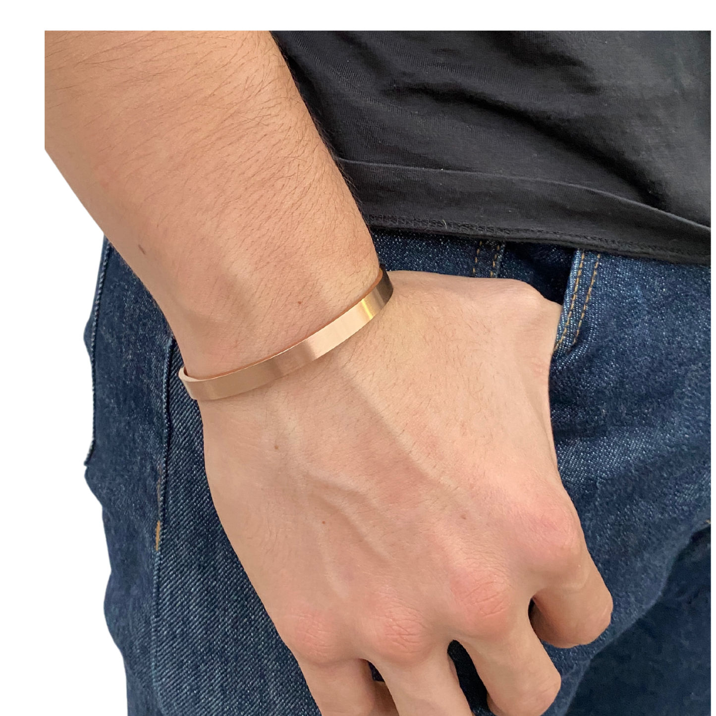Brazalete Unisex Ajustable De Acero Inoxidable