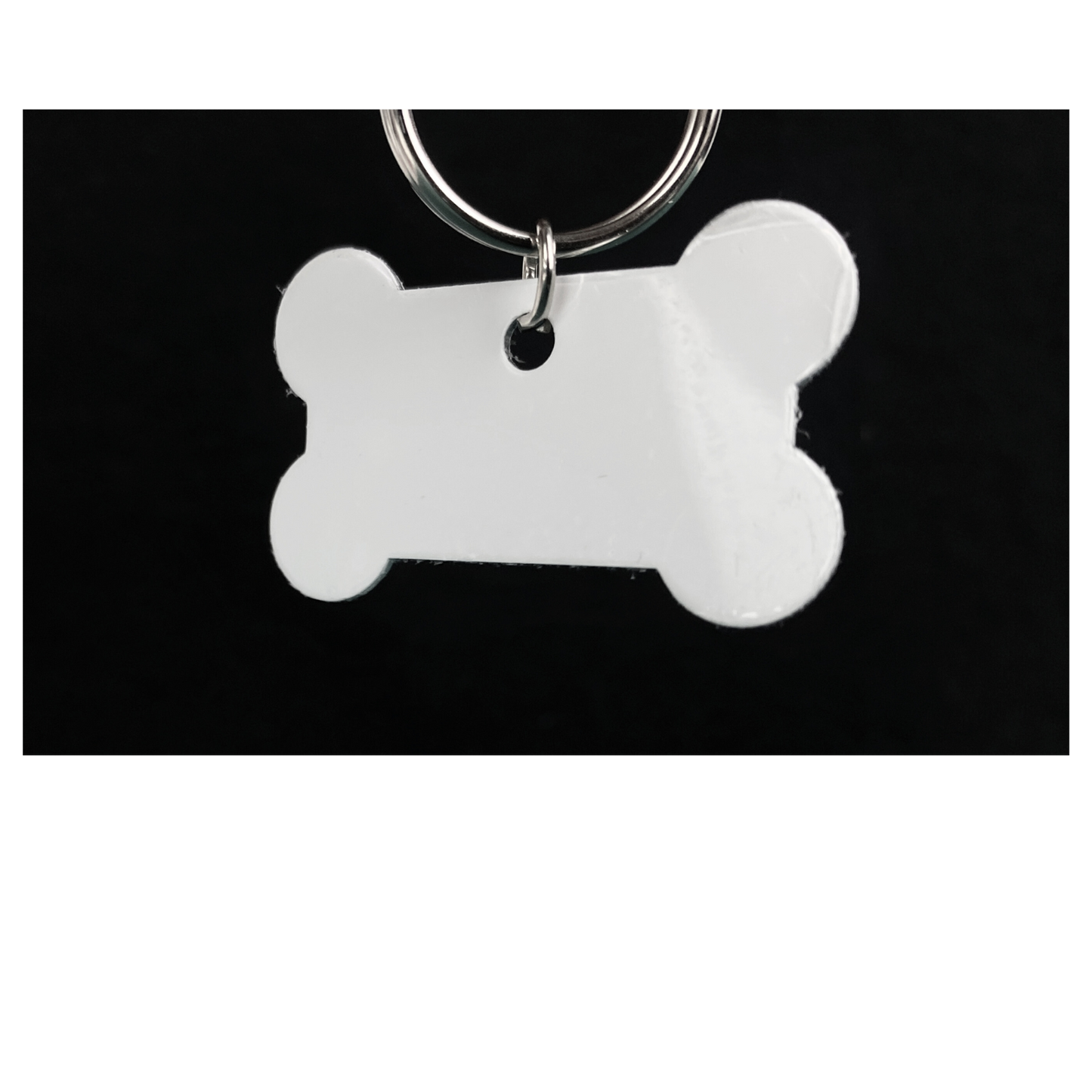 Placa Para Mascota Para Sublimar de Aluminio Doble Cara 4.5x2.7cm Huesito