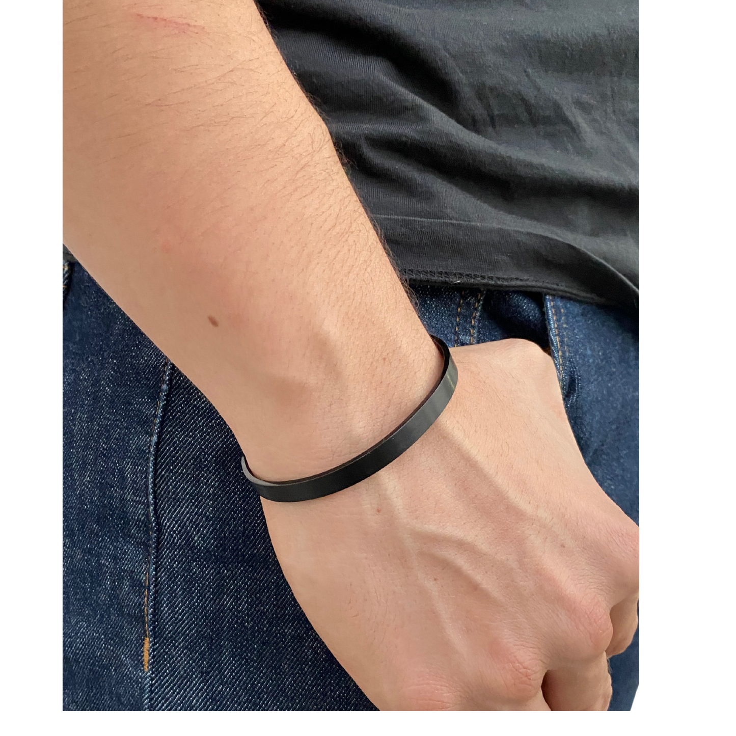 Brazalete Unisex Ajustable De Acero Inoxidable