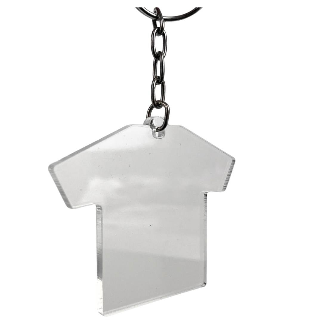 Llavero de Acrilico Transparente 3mm Playera Camiseta 6x5cm