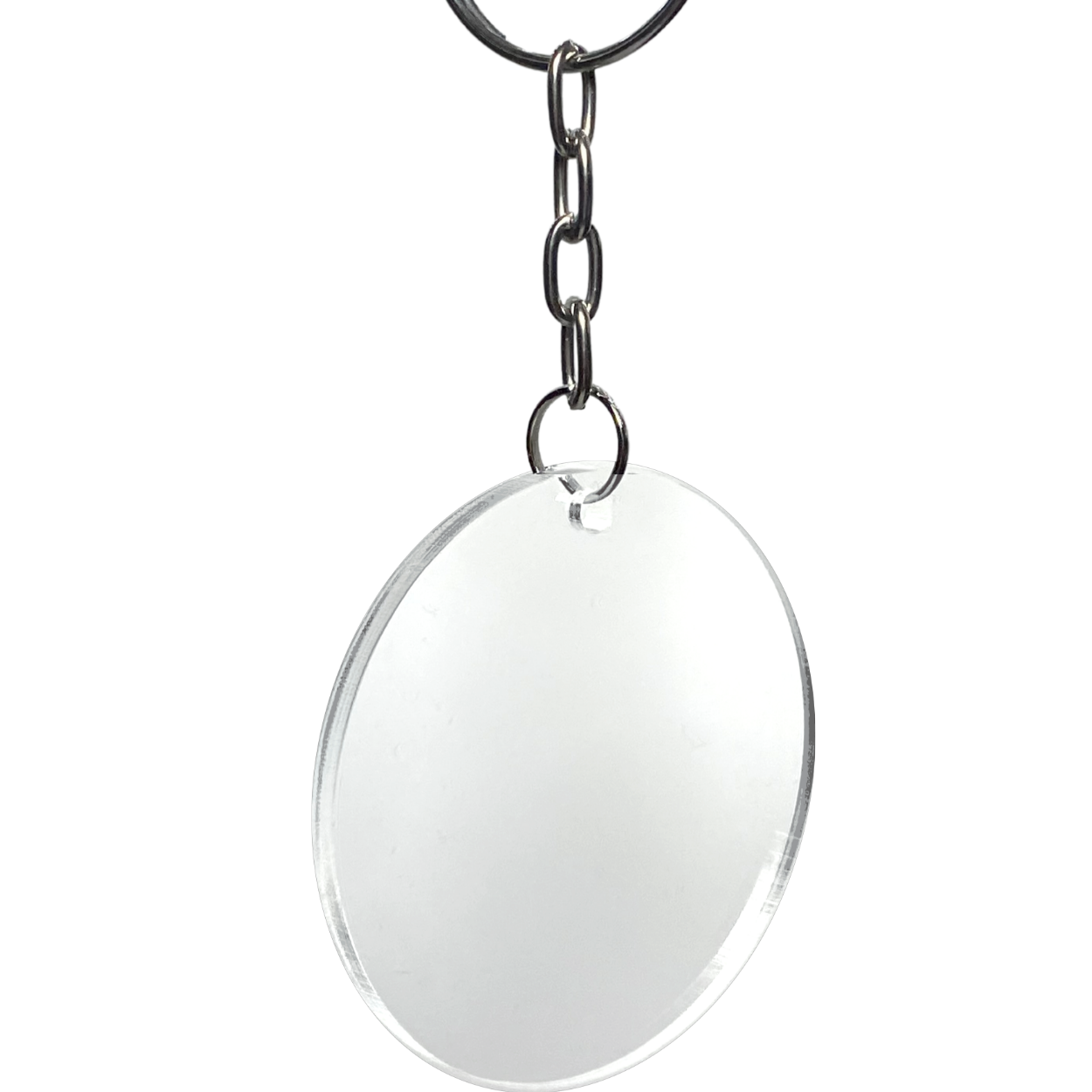 Llavero Circulo de Acrilico Transparente de 3mm de Grosor y 5cm de Diametro
