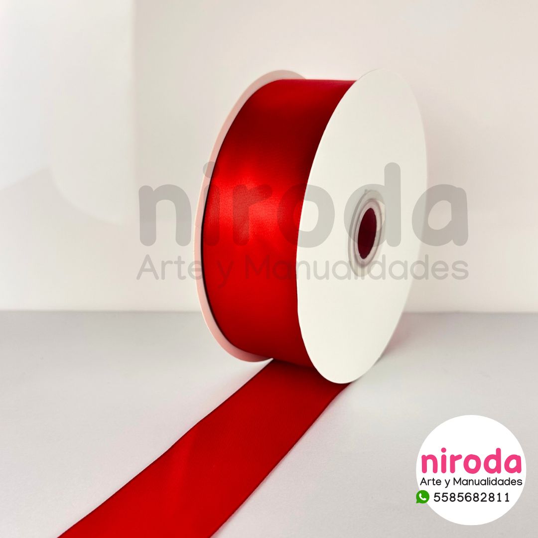 Rollo de Liston Satinado Satín Del #9 (3.8cm x 45metros de largo) Número 9