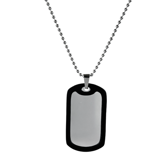 Dog Tag Placa Militar Con Silenciador de Acero Inoxidable