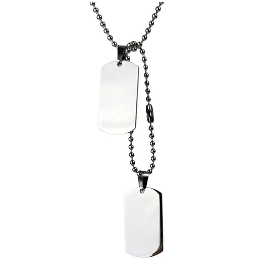 Doble Placa Dog Tag de Acero Inoxidable