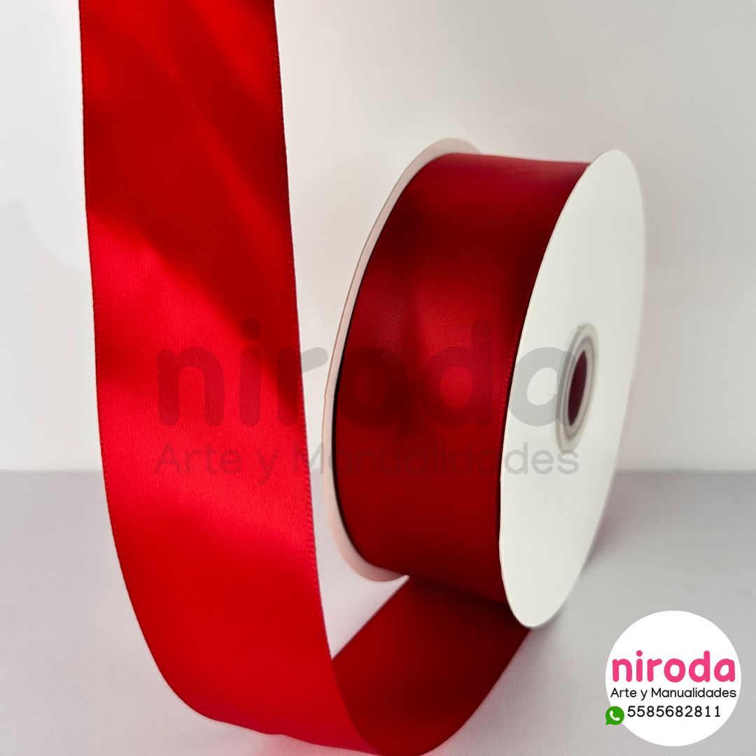 Rollo de Liston Satinado Satín Del #9 (3.8cm x 45metros de largo) Número 9