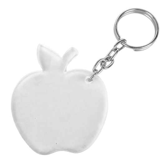Llavero de Acrilico Transparente 3mm Manzana Dia del Maestro 6x5cm