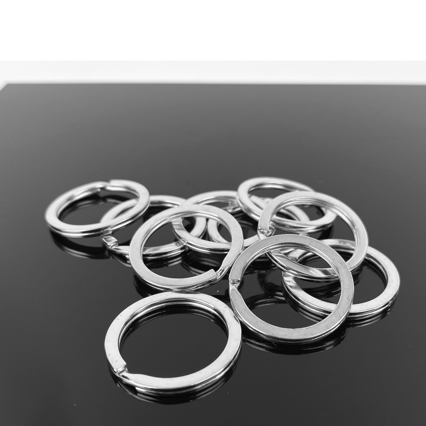 Argollas Para Llavero Planas Plateadas 3cm Diámetro Externo