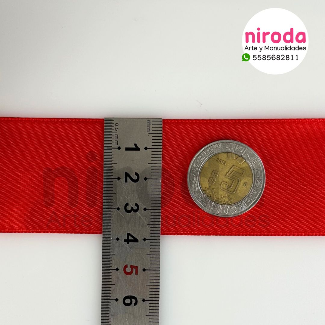 Rollo de Liston Satinado Satín Doble Cara Del #9 (3.8cm x 50metros de largo) Número 9
