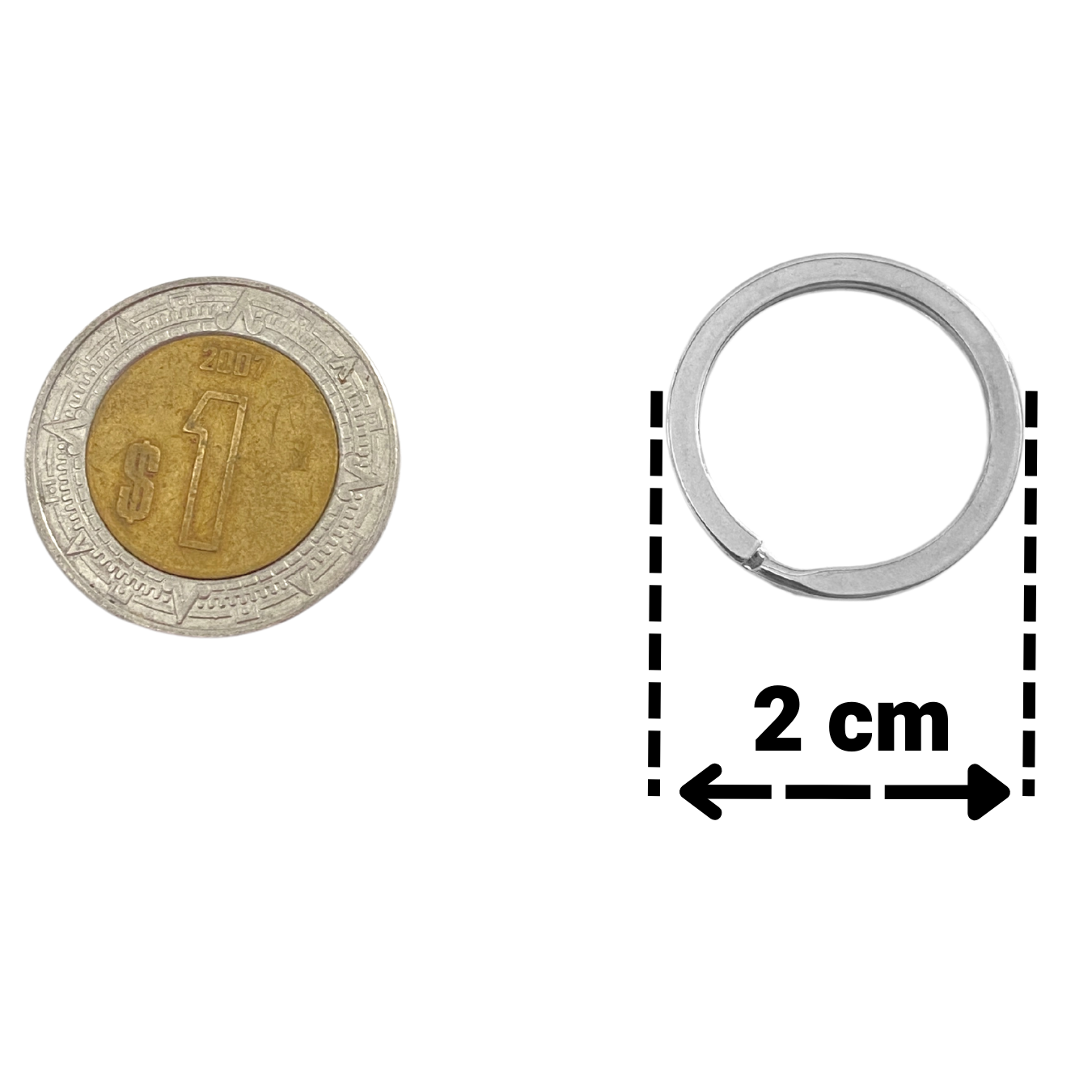 Argollas Para Llavero Planas Plateadas 2cm Diámetro Externo Pequeñas