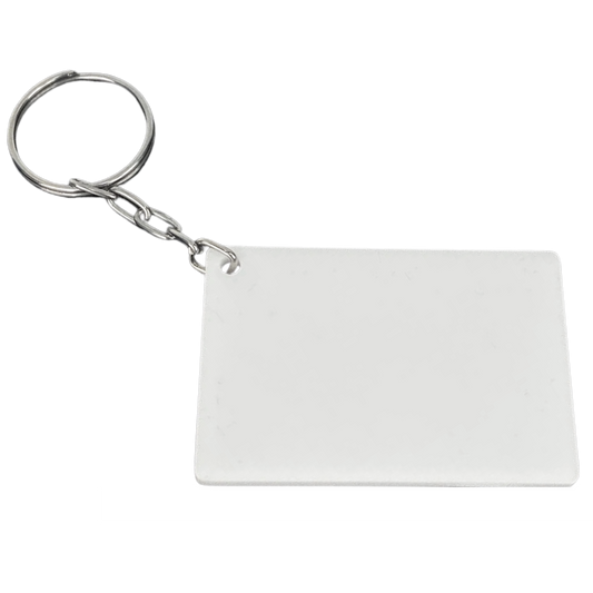 Llavero de Acrilico Blanco Rectangulo 6x4cm