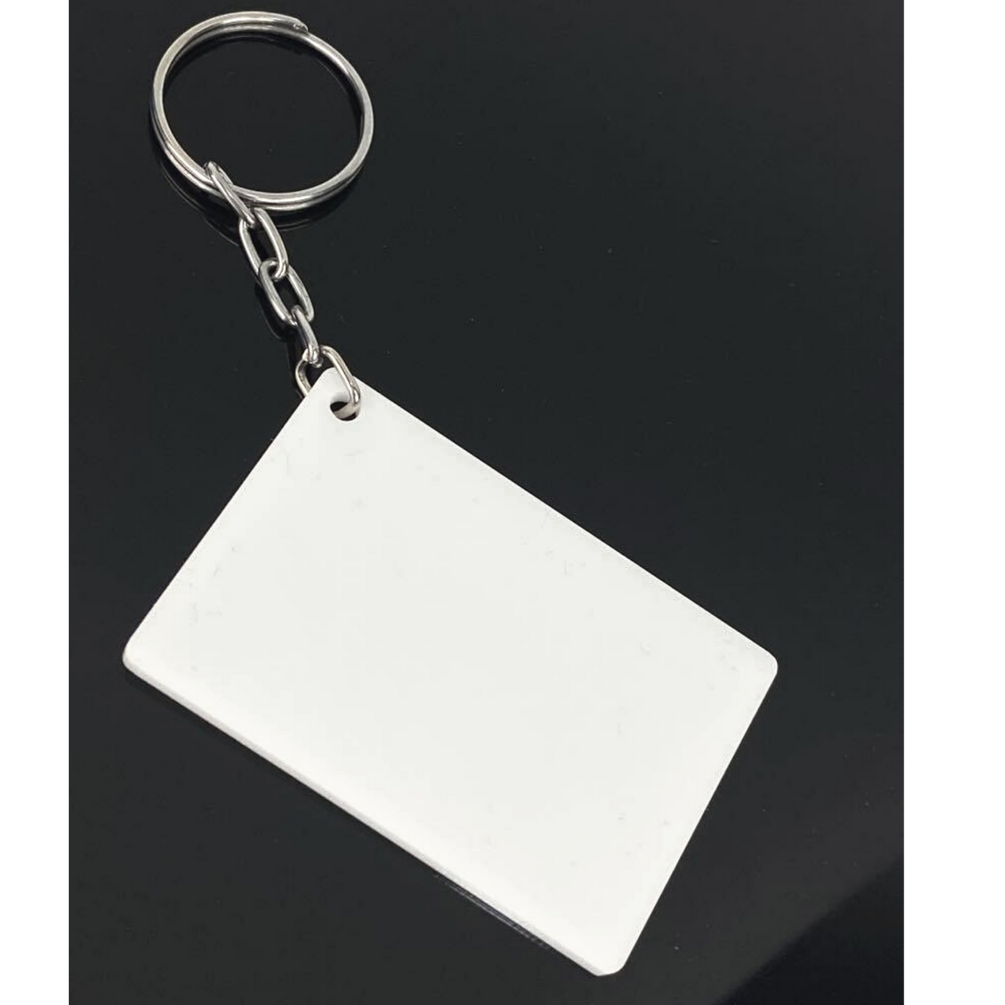 Llavero de Acrilico Blanco Rectangulo 6x4cm