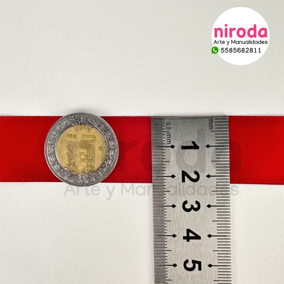 Rollo de Liston Satinado Satín Del #5 (2.2cm x 90metros de largo) Número 5