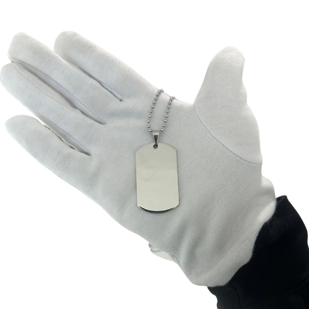 Dog Tag Placa Militar de Acero Inoxidable