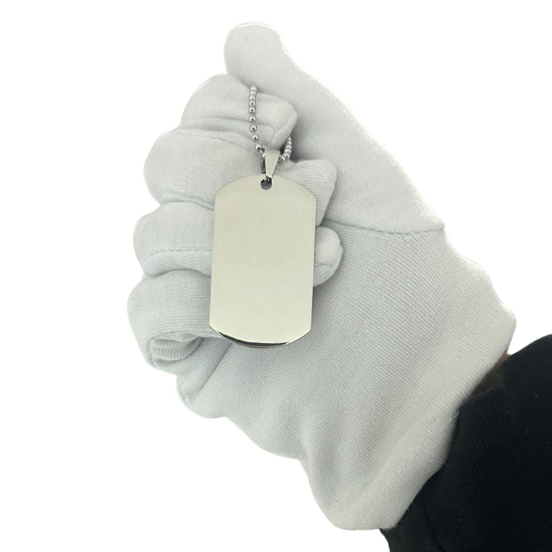 Dog Tag Placa Militar de Acero Inoxidable
