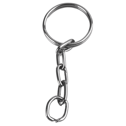 Argollas Para Llavero con Cadena Plateadas 1.7cm