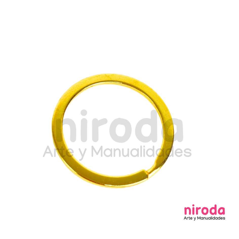 Argollas Para Llavero Sin Cadena 2.5cm Doradas Planas Finas