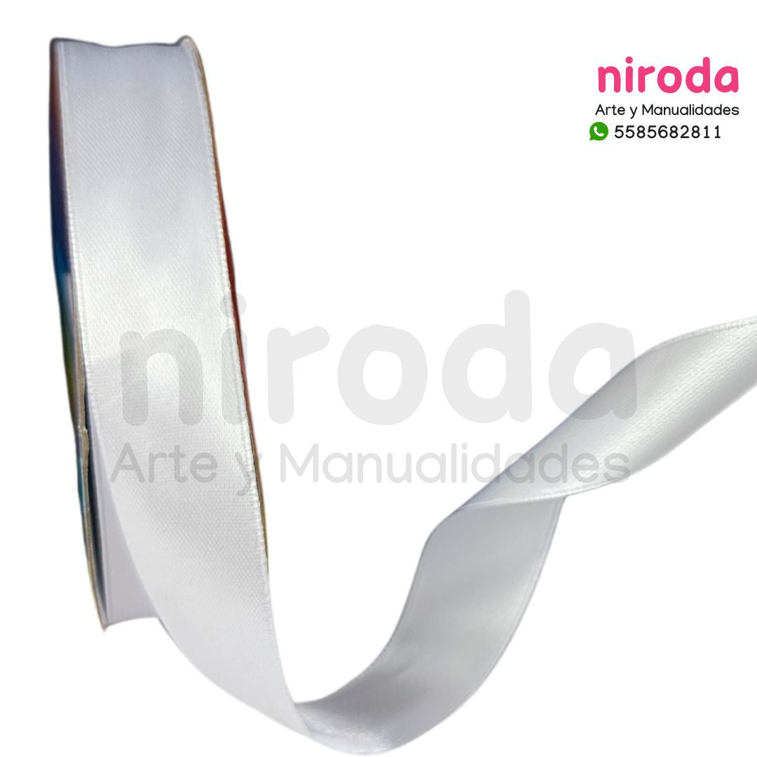 Rollo de Liston Satinado Satín De 2.5cm x 50metros de Largo Doble Cara