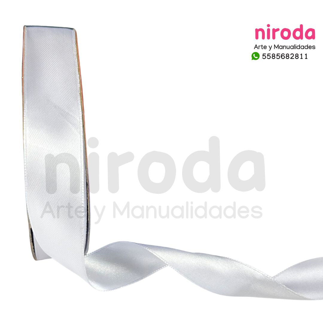 Rollo de Liston Satinado Satín De 2.5cm x 50metros de Largo Doble Cara