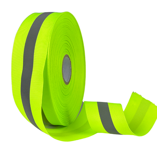Rollo De Cinta Reflejante De Seguridad Textil De 50metros X 5cm Calidad Premium Color Amarillo