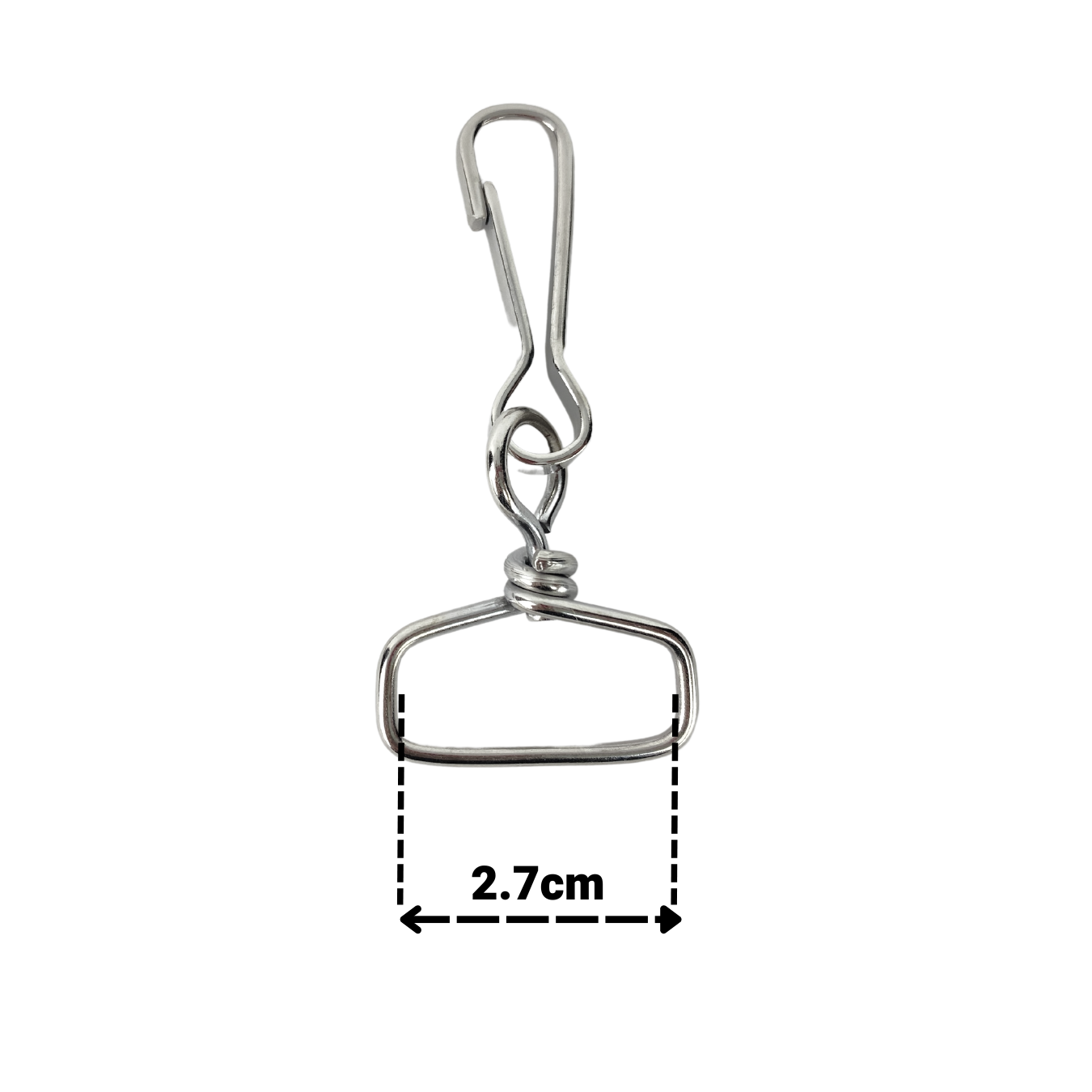 Bandola Giratoria Para Lanyard Plateado 2.7cm