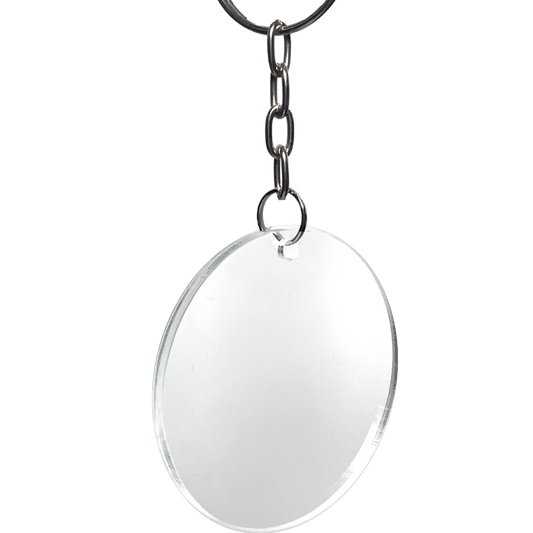 Llavero Circulo de Acrilico Transparente de 3mm de Grosor y 5cm de Diametro