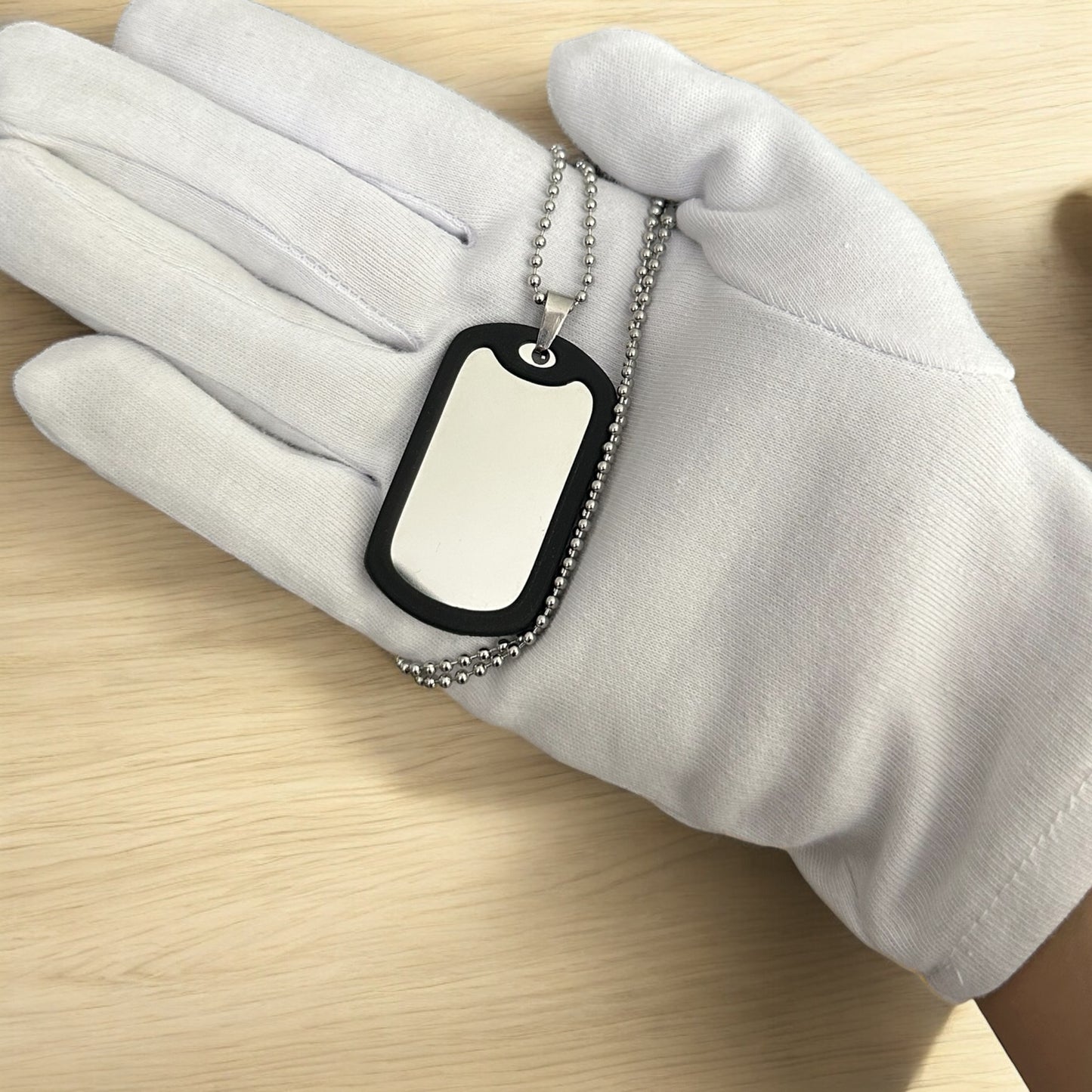 Dog Tag Placa Militar Con Silenciador de Acero Inoxidable