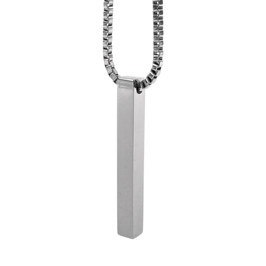 Dije Rectangular Minimalista de Acero Inoxidable Unisex